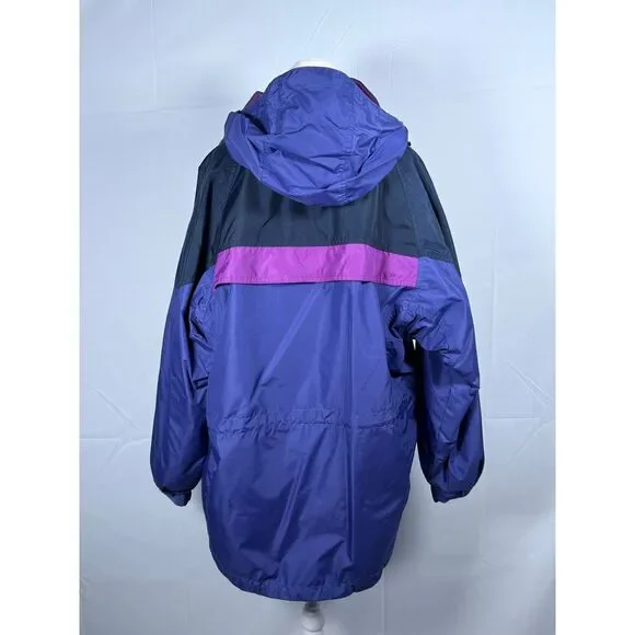 Vintage Columbia Outdoor Jacket Womens L Purple Gorpcore 90s 2-in-1 Hooded Parka - Picture 2 of 16